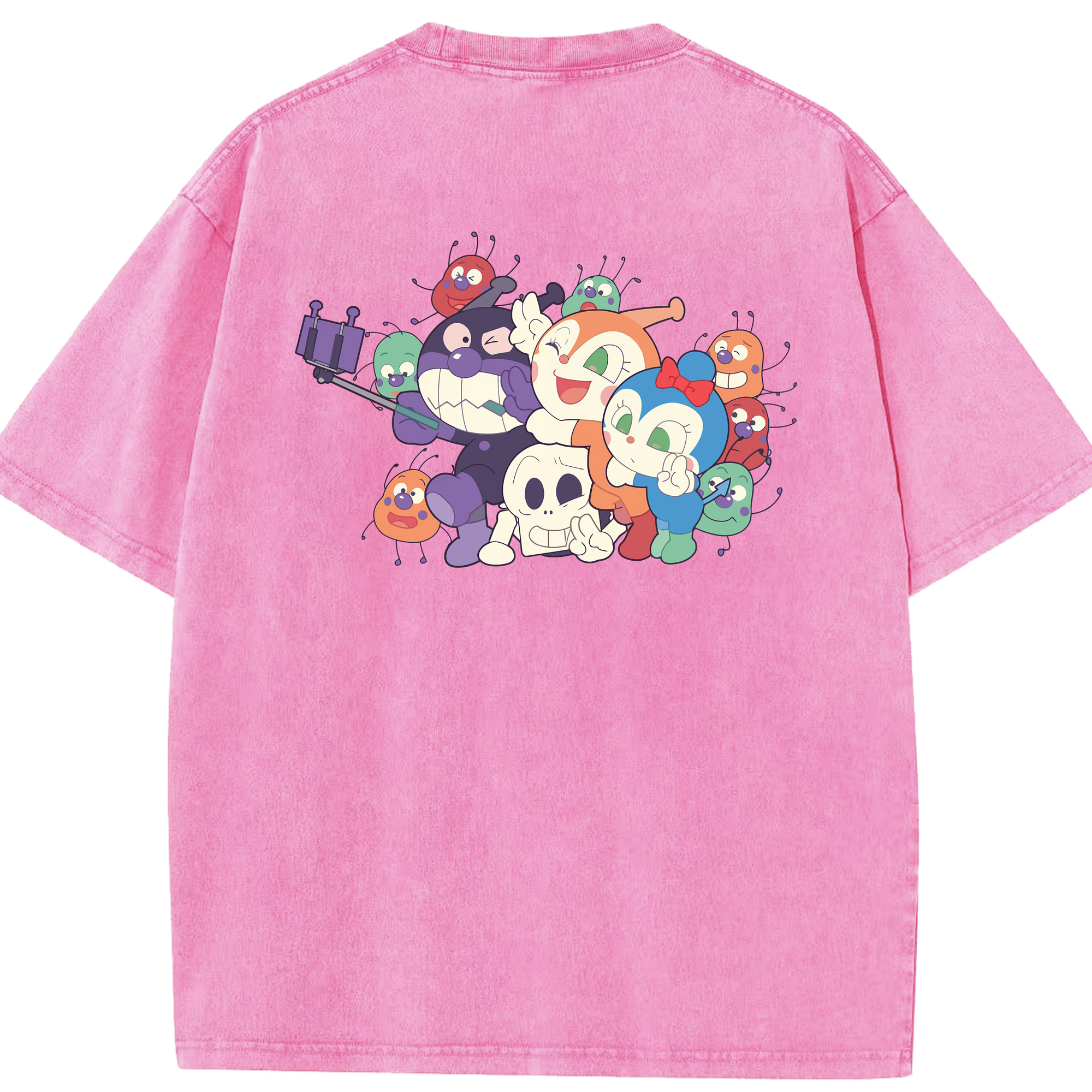 （画像用） アンパンマン Anpanman 綿100% ヴィンテージ風 半袖Tシャツ（背面プリント）